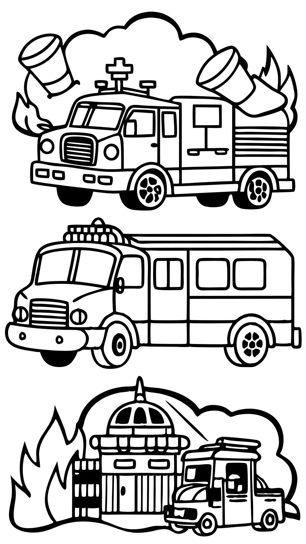 coloriages des camions de pompiers